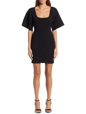 Herve Leger Paris Contour Corset Ribbed Mini Square Neck T shirt Dress NWOT